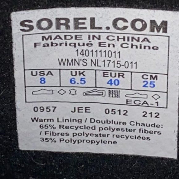 Sorel Waterproof Leather Blue Snowflake Size 8 - Picture 10 of 10